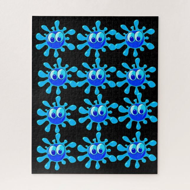 Puzzles Peinture à rayures bleues (Vertical)