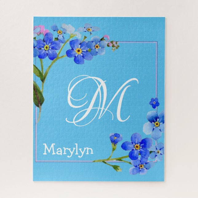 Puzzles Pink Floral Monogramme (Vertical)