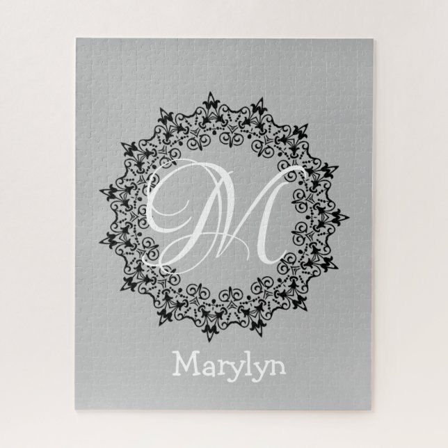 Puzzles Pink Floral Monogramme (Vertical)