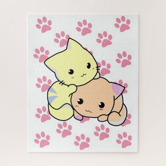 Puzzles Pink Paws Cats Kittens (Vertikal)