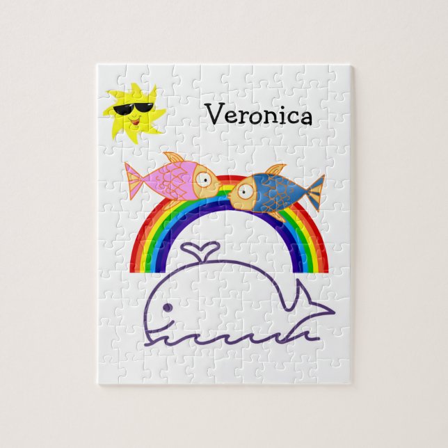 Puzzles Poisson de baleine Rainbow Sun (Vertical)