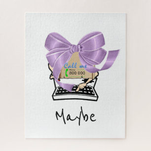Puzzles Purple Bow Typewriter Appelez-Moi Peut-Êtr
