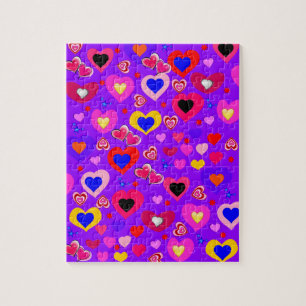 Puzzles Purple Coeurs colorés