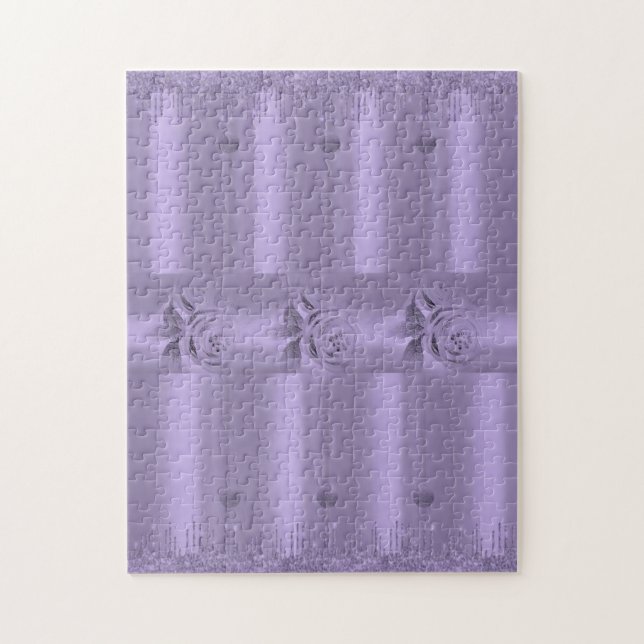 Puzzles Purple Glitter Drip Floral (Vertical)