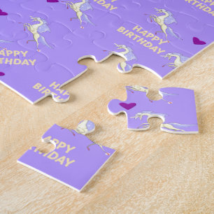Puzzles Purple Unicorn Joyeux anniversaire