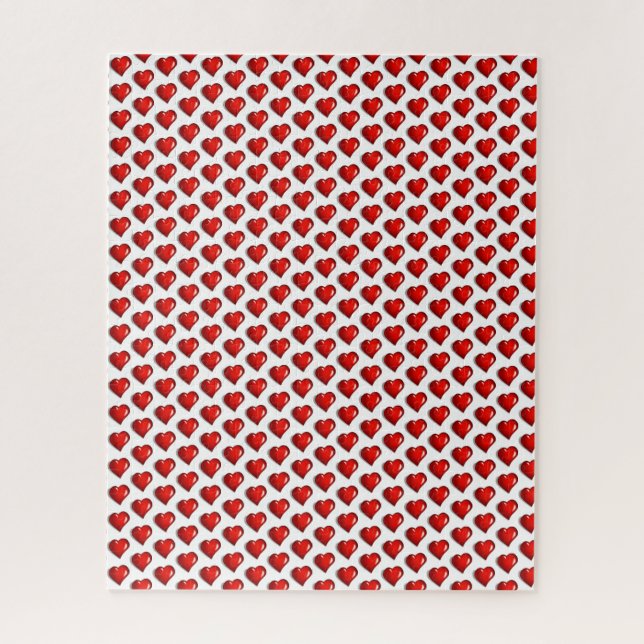 Puzzles Red Hearts Happy Valentine's Day  (Vertikal)