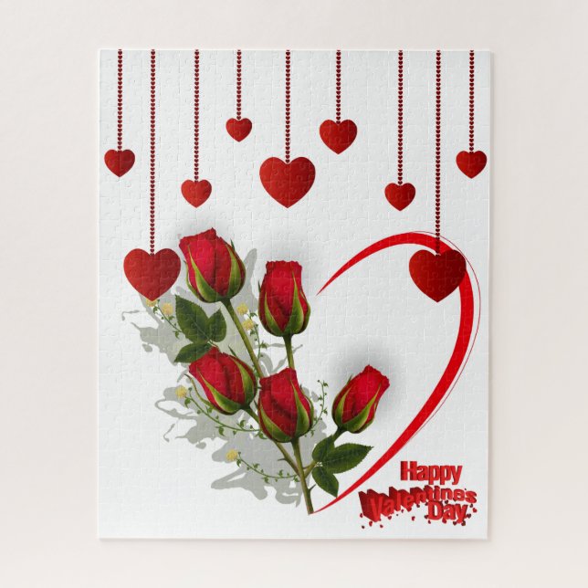 Puzzles Red Hearts Heureuse Sainte-Valentin (Vertical)