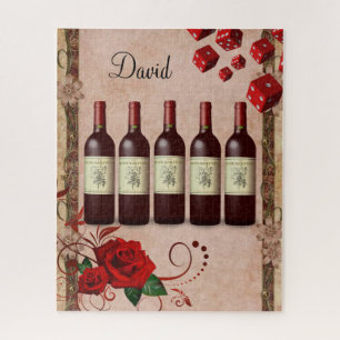 Puzzles Red Rose Red Wine Dice