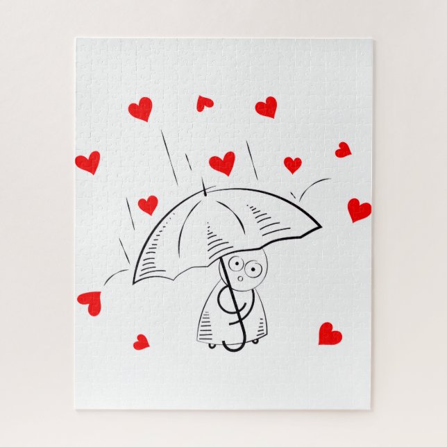 Puzzles Regenschirm Rote Herzen Frohen Valentinsta (Vertikal)