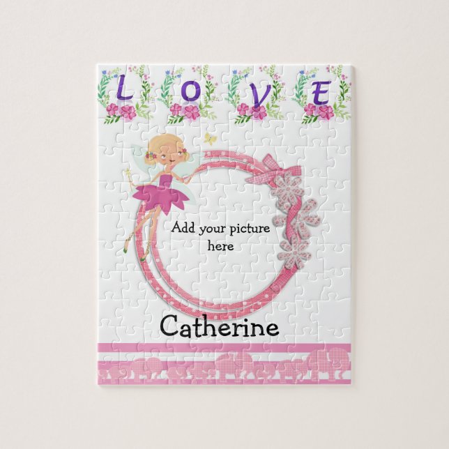 Puzzles Rosa Liebe Blütenbraun (Vertikal)