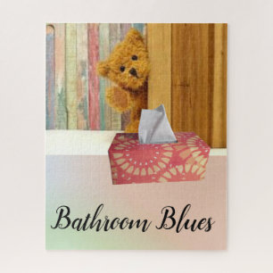 Puzzles Salle de bain Blues Teddy Bear