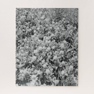 Puzzles Schwarz/Weiß Vintage Blume drucken