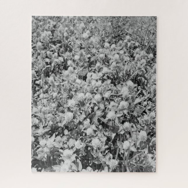 Puzzles Schwarz/Weiß Vintage Blume drucken (Vertikal)