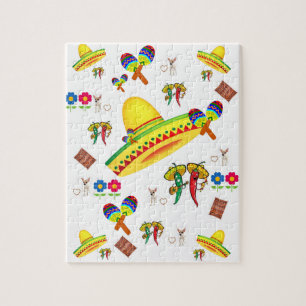 Puzzles Sombrero Hot Paprikaschoten Dog Floral