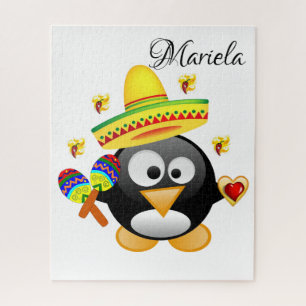 Puzzles Sombrero Penguin Coeurs heureux Valentine