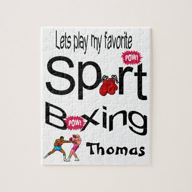 Puzzles Spielen wir unser Lieblingssport-Boxen (Vertikal)