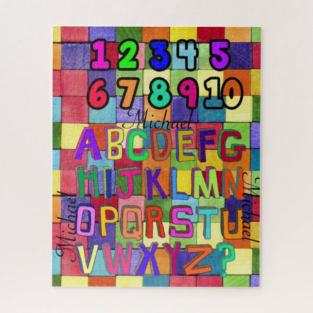 Puzzles Square Colors Numbers Alphabet (Vertikal)