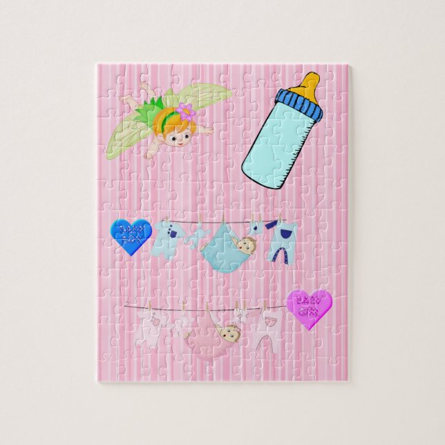 Puzzles Stripe Baby Girl Pink (Vertikal)