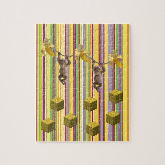 Puzzles Stripes Banane singe (Vertical)