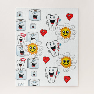 Puzzles Toilettes Papier Dents Toothbrush Coeurs S