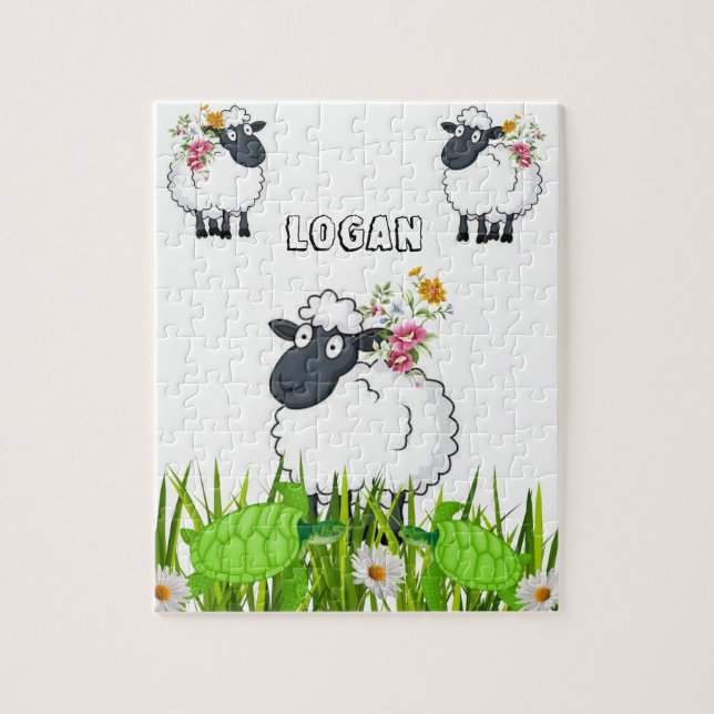 Puzzles Tortues moutons Floral (Vertical)