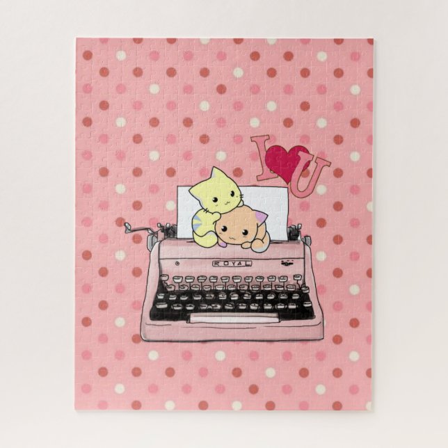 Puzzles Typewriter Chats Chatons Je t'aime (Vertical)