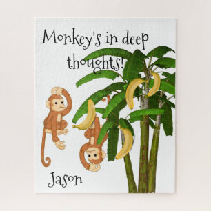Puzzles, weiße Affen Bananen