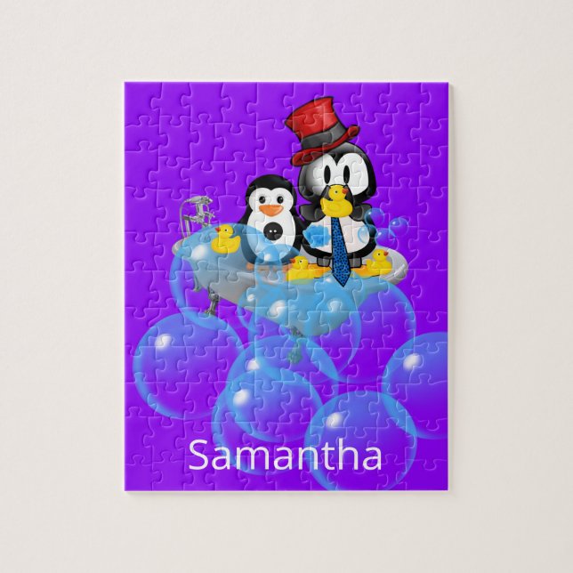 Puzzles Weiße und schwarze Pinguine Gelbe Enten Ba (Vertikal)
