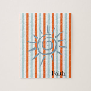 Puzzles White et Orange Stripe Sun