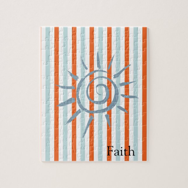 Puzzles White et Orange Stripe Sun (Vertical)
