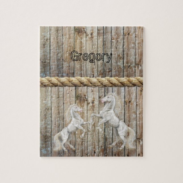 Puzzles Wood White Horses (Vertikal)