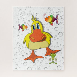 Puzzles Yellow Duck Fish Ocean Frosch