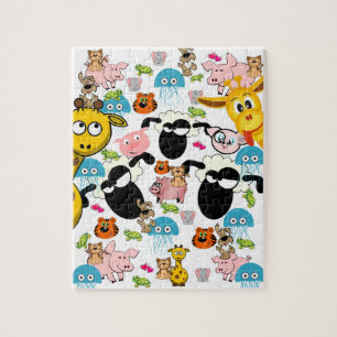 Puzzles Zoo Animaux Cochons Giraffe
