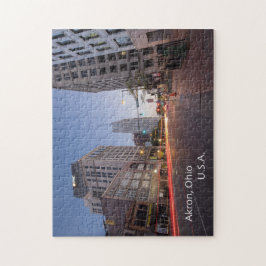 Puzzlespiel Akrons, Ohio mit Geschenkboxen