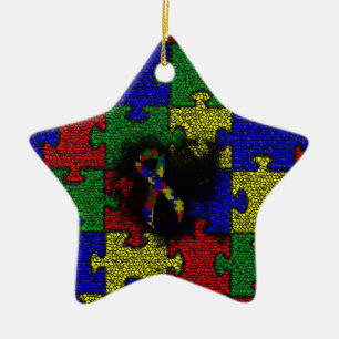 Puzzlespiel-Band-Schmutz-Herz Keramikornament