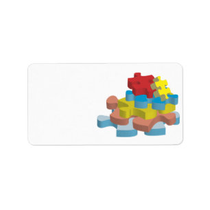 Puzzlespiel bessert Adressen-Etiketten aus Adressaufkleber