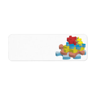 Puzzlespiel bessert Rücksendeadressen-Aufkleber