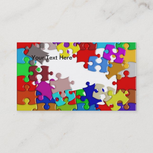 Puzzlespiel bessert Visitenkarte aus (Vorderseite)