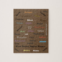 Puzzlespiel der ersten Nations-Namen, durch