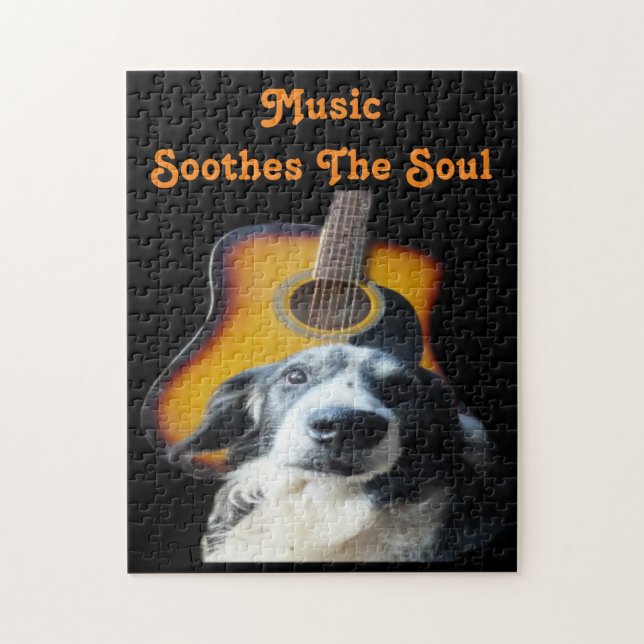 Puzzlespiel-Gitarren-Hund (Vertikal)