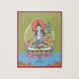 PUZZLESPIEL IM ZINN - weißes Tara - Buddha der