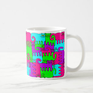 Puzzlespiel-Katzen "Holunderbeerwein " Kaffeetasse