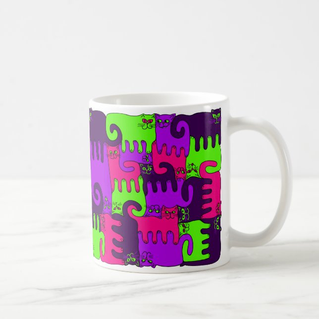 Puzzlespiel-Katzen-"Waldbeere 2" (NEU) Kaffeetasse (Rechts)