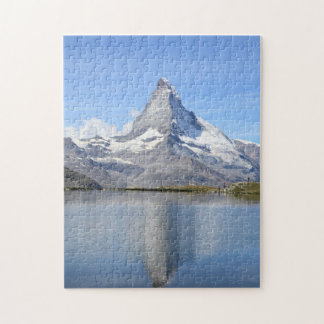 Puzzlespiel-Matterhorn-Berg und See, die Schweiz