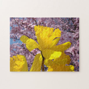 PUZZLESPIEL Narzissen-Blumen-rosa Blütennatur