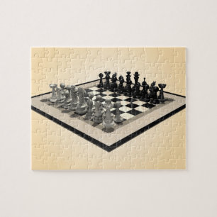 Puzzlespiel: Schachbrett-und Schach-Stücke