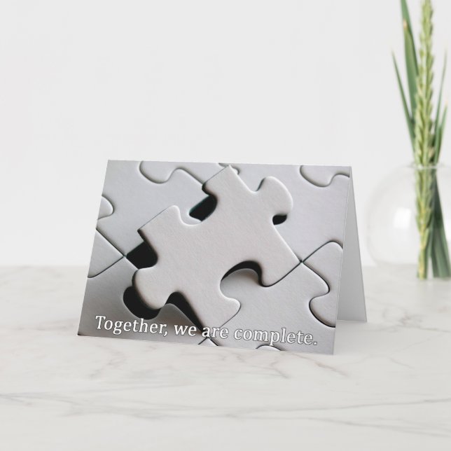 Puzzlespiel-Stück-Valentinsgruß Feiertagskarte (Vorderseite)