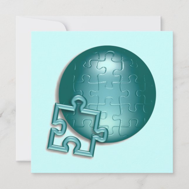 Puzzlespiel-Welteinladung Einladung (Vorderseite)