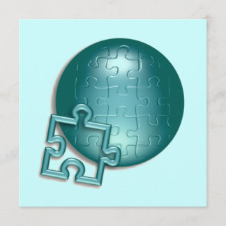 Puzzlespiel-Welteinladung Einladung