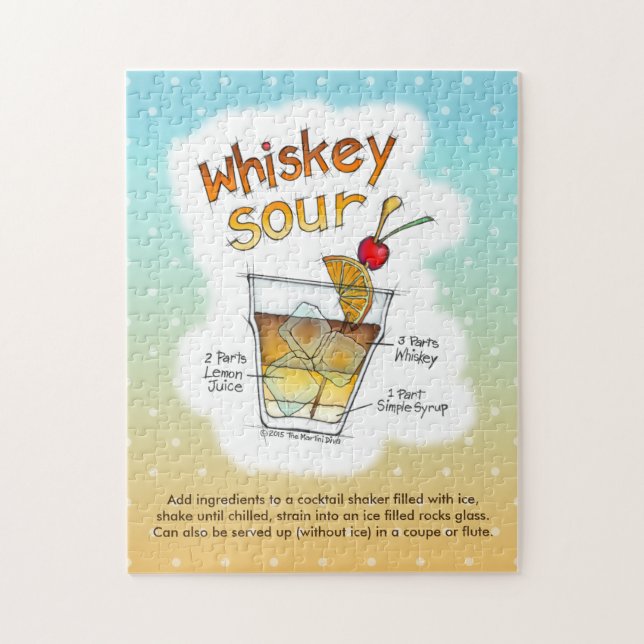 PUZZLESPIEL - WHISKY-SAURE REZEPT-COCKTAIL-KUNST (Vertikal)